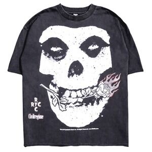 Civil Regime Rose Fiend Flicker Dungeon Tee Vintage Ashe GRAY Oversized Raw Edge